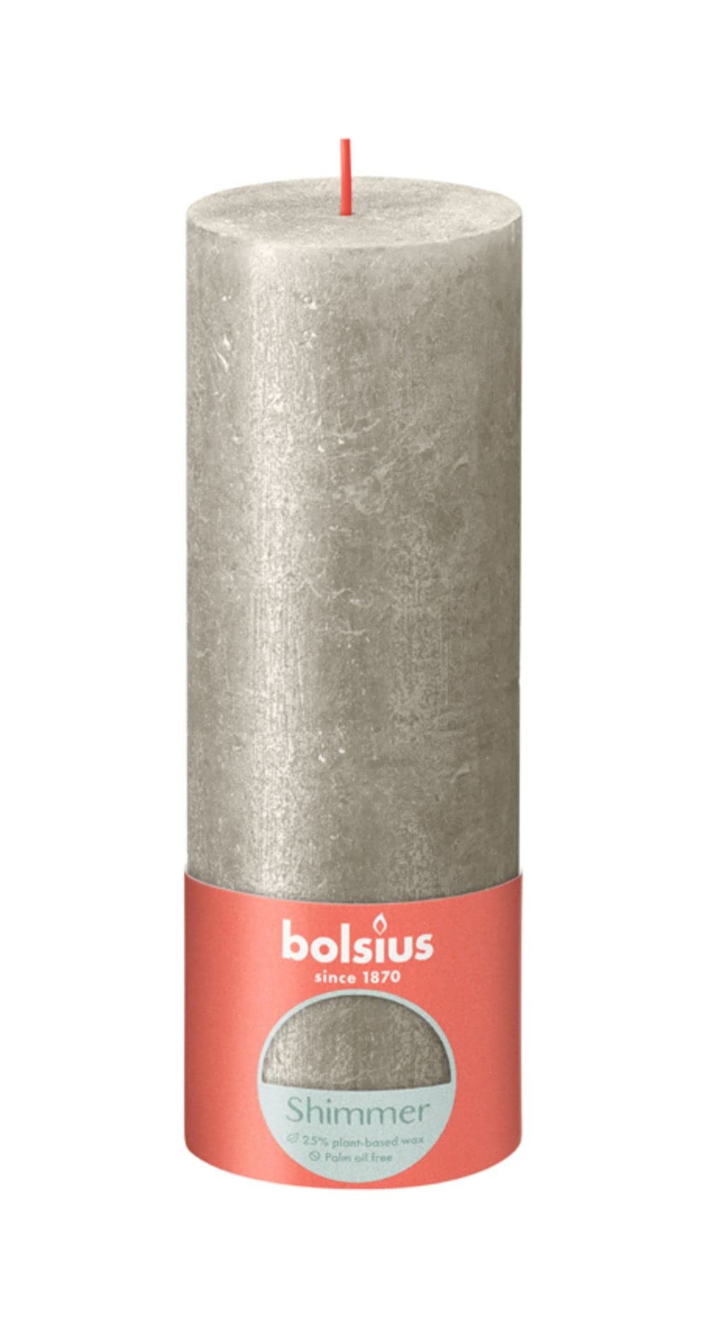 Bolsius Champagne Rustic Shimmer Metallic Pillar Candle 19Cm X 7Cm