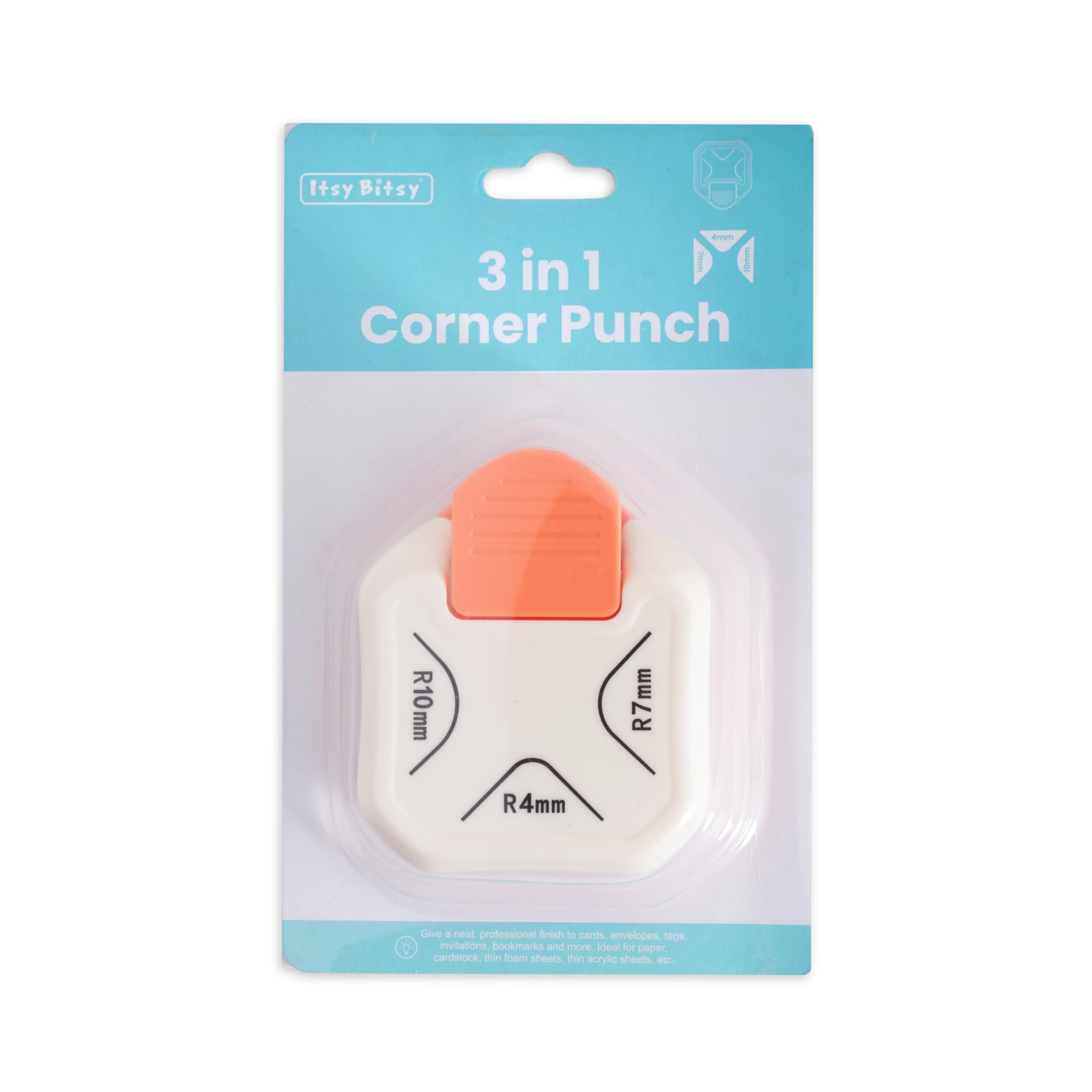 Itsy Bitsy 3 in 1 Corner Punch Blister Pack for Card Making Scrapbooking Invitations DIY Projects Paper Cardstock Foam Sheets Easy Precise Rounded Corner Cutter-picture-31
