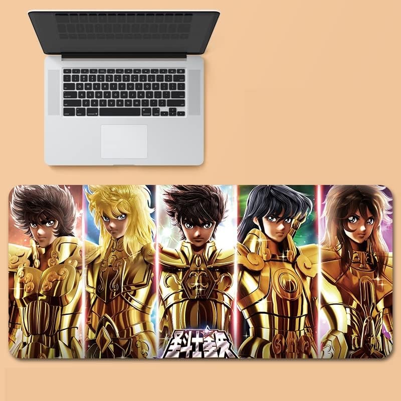 Qywui Saint Seiya - Alfombrilla de mouse para computadora personajes del juego de anime base de goma antideslizante alfombrilla de mouse para