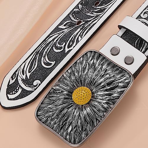 Engraved Flower Buckle Belt Vintage Western Belt Belts For Men Western With Big Buckle Leather Belt Jeans Belt4