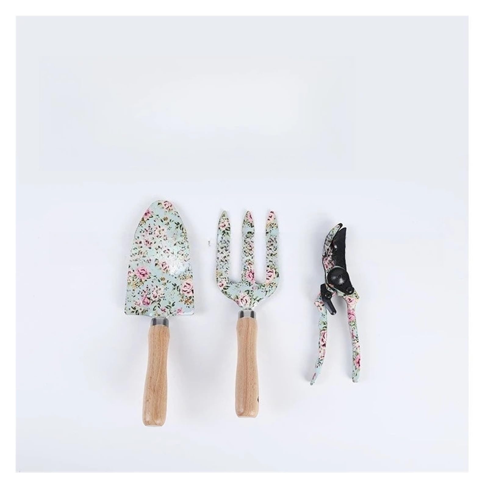 Ensemble d'outils de Jardin avec Manche en Bois imprimé, 10 pièces