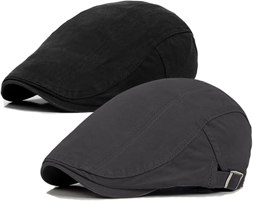 2 unidades de gorras planas de algodón para hombre Ivy Gatsby Newsboy, sombrero de caza