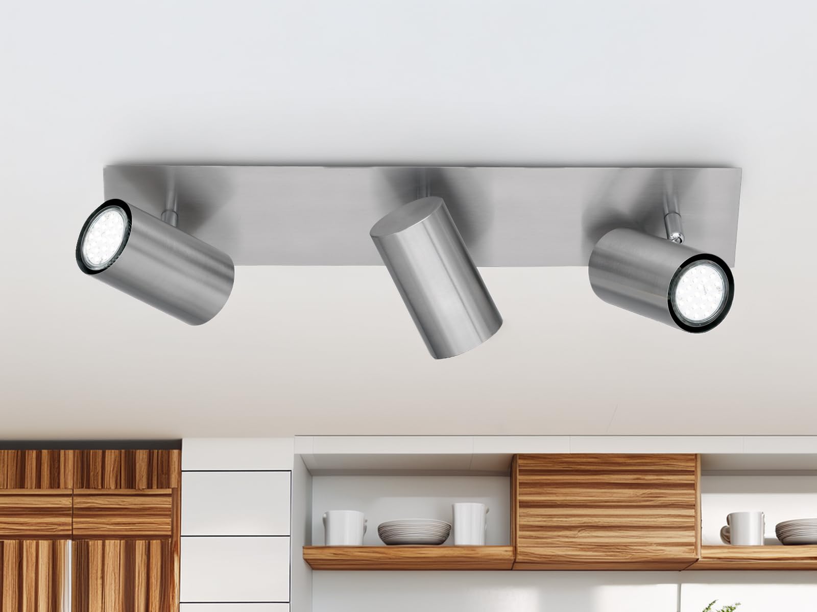 Trio Leuchten Spotbalken 3-flammig GU10 48 cm Nickel matt 802400307