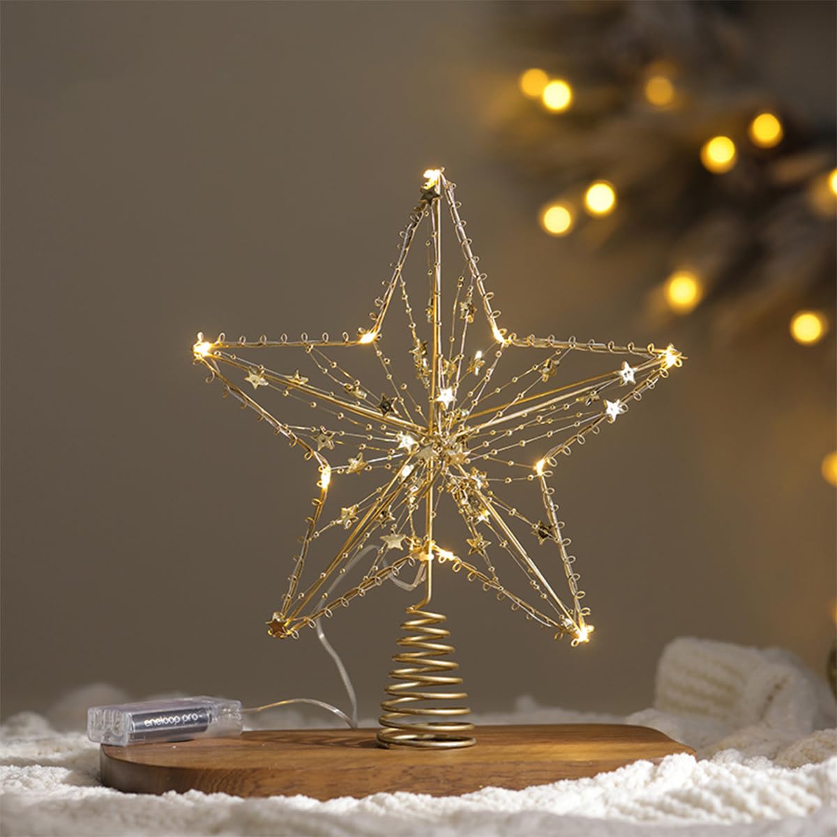 Amazon.co.jp: クリスマスツリートッパー LEDライト付き 9.75インチ