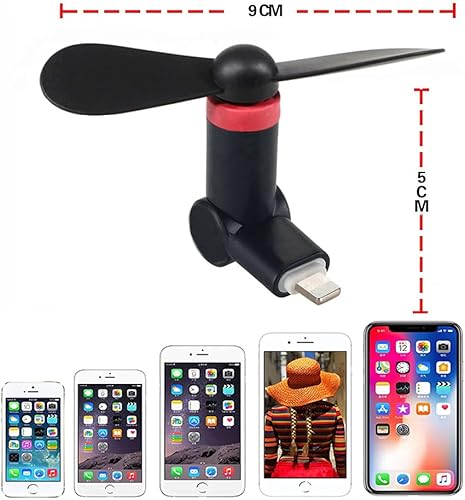 Miniatura 4 de Wuedozue Mini ventilador portátil rotación de 180 Ventilador pequeño y fresco para teléfono celular compatible con iPhone 121112 ProXsMaxX  88 Plus