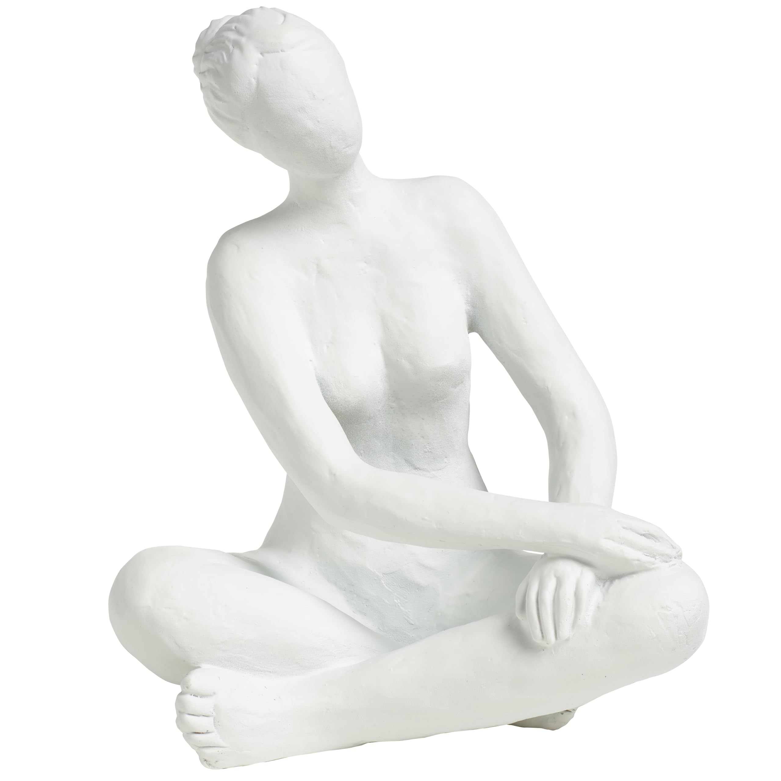 Mikasa Sitting Woman Resin Figurine, 8.5 Inch White Decorative Sculpture, Elegant Home Decor Accent for Shelf, Mantel, or Table Display