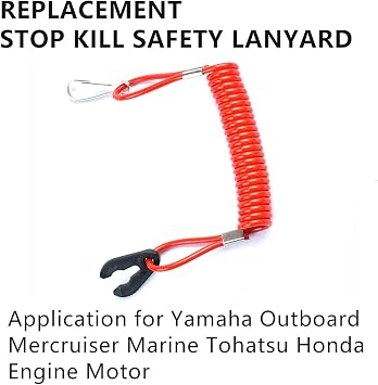 Boat Safety Kill Stop Switch Connector Lanyard Cord for Yamaha Outboard