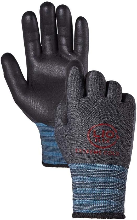 Extreme Cold Winter Plus Grade Fleece Work Gloves - Flexible Spandex Breathable Stretch Fit Durable Tight Grip Outdoor Warm NBR Coating 1 Pair S