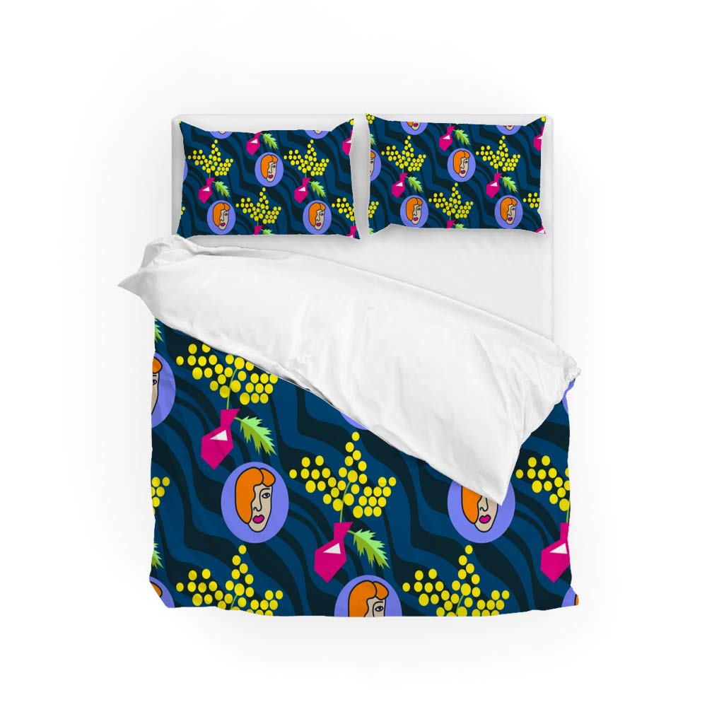 Housse de couette bleu nuit CHEHONG pour une chambre d'amis accueillante