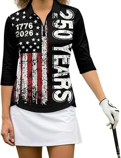 Boatee Golf Shirts for Women 3/4 Sleeve Cloth Quarter Zip Suitable for Outdoor Sports for Winter Outdoor Sports