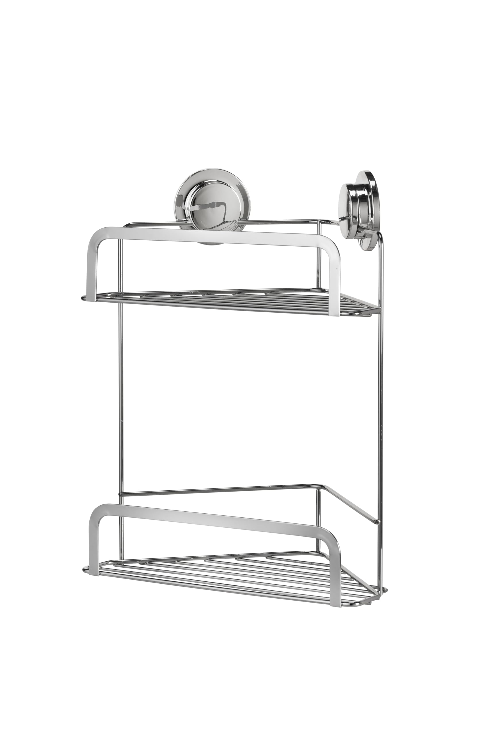 Croydex  Stick N Lock 2 Tier Corner Shelf - Chrome