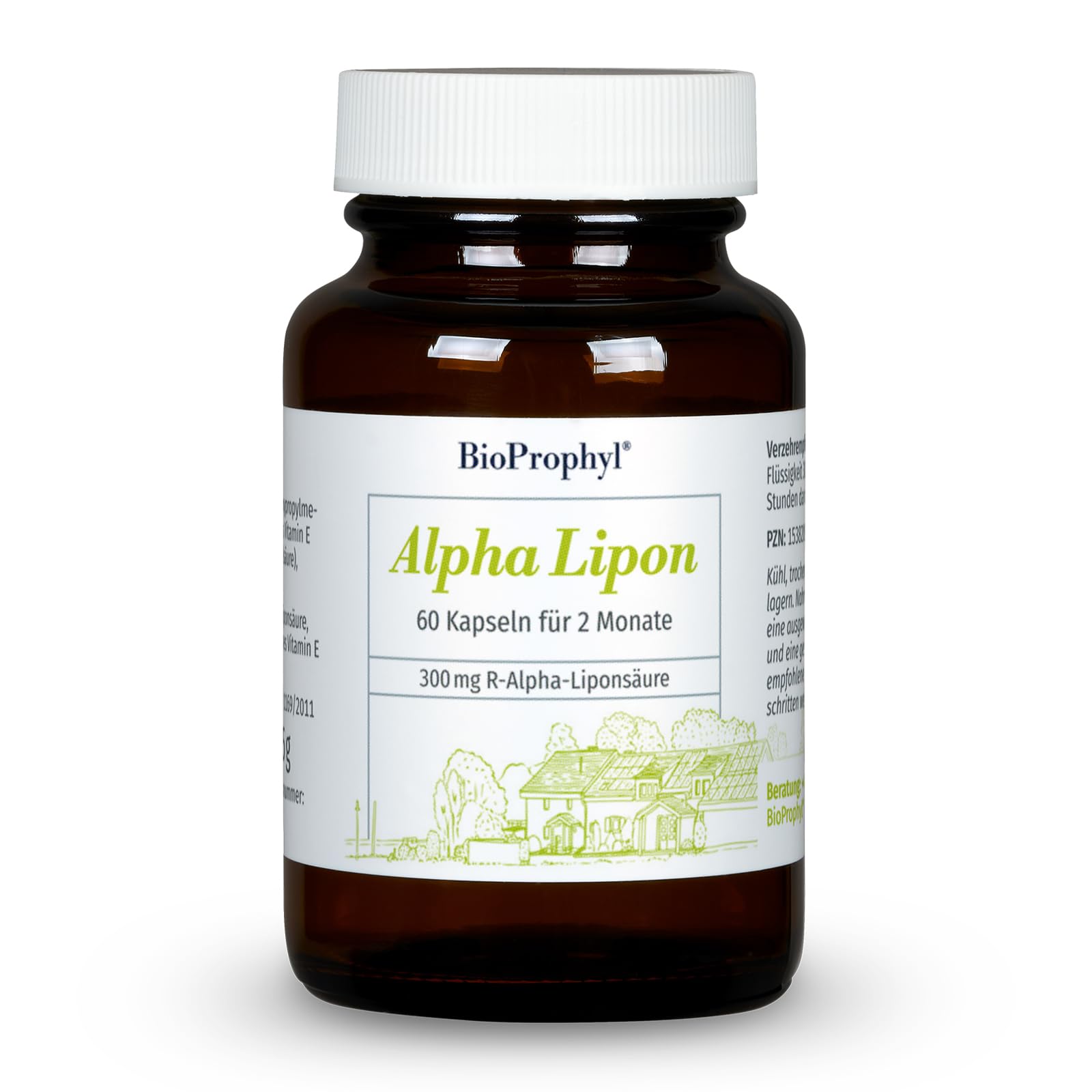 Alpha Lipon - 300 mg rein natürliche - (R)-Alpha Liponsäure - ohne synthetische (S)-Alpha Liponsäure - mit Vitamin E und Niacin - 60 pflanzliche Kapseln