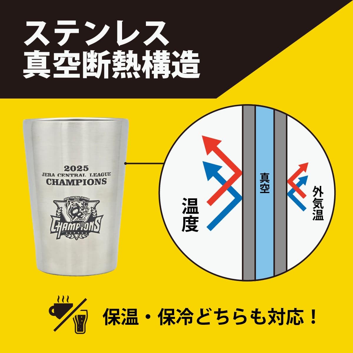 Amazon | 阪神タイガース 2025 JERA セ・リーグ優勝記念 ステンレス