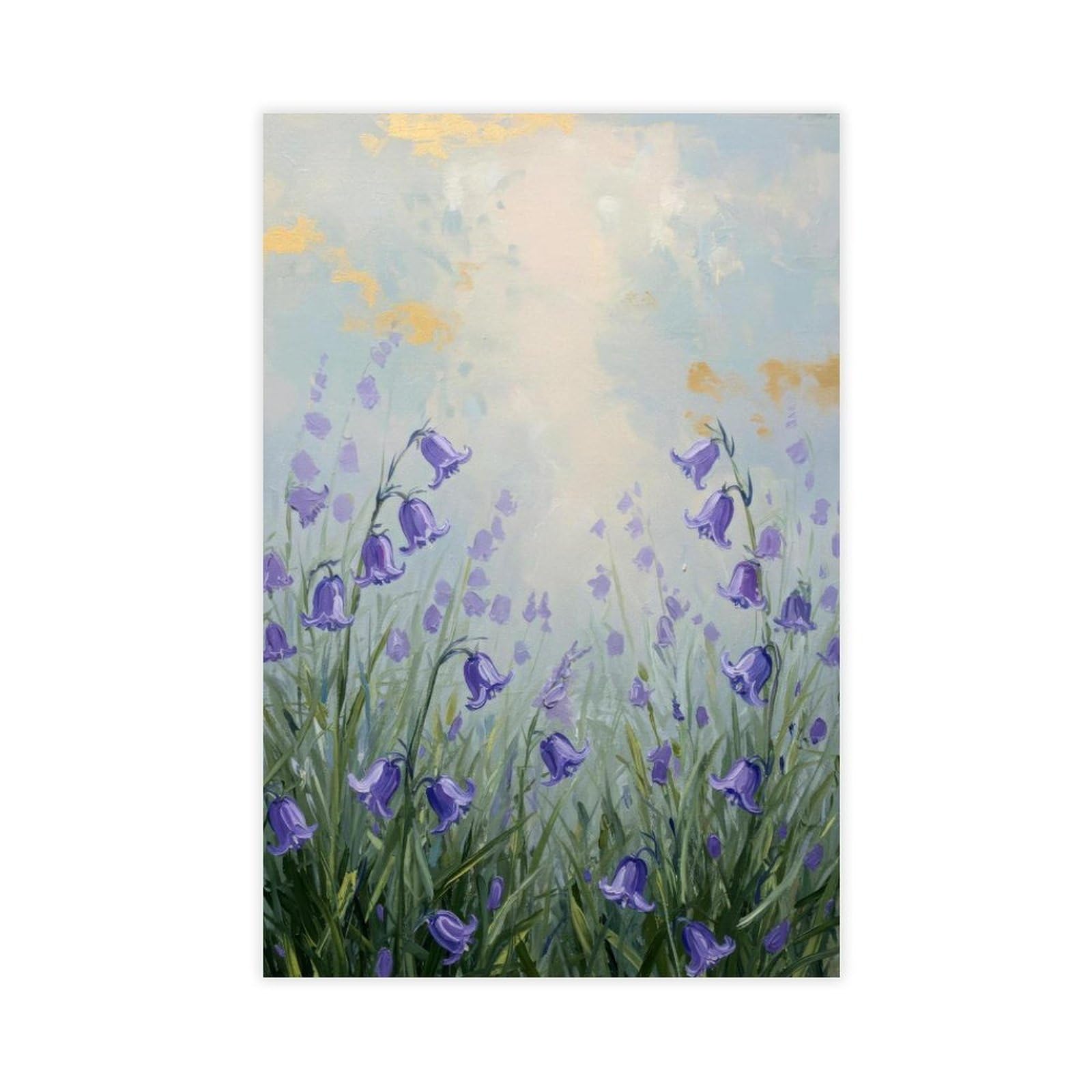 OQUAJK Bluebell Art Poster Canvas Poster Wall Art Decor Print Picture Paintings for Living Room Bedroom Decoration 12x18inch(30x45cm)
