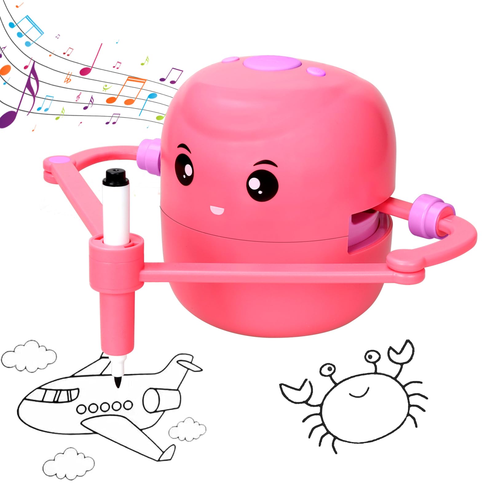 Interactive Educational Drawing Robot for Kids - Montessori Learning Toy With 100 Word Cards, Voice Interaction, Smart Robot, Ages 3+