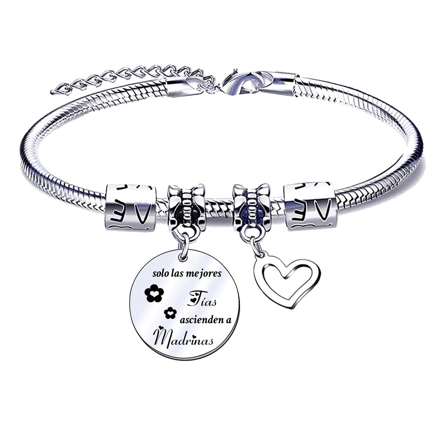 JRZDFXS Regalo Madrina Pulsera para Madrina Pulseras‘’solo las mejores tias ascienden a madrinaspara Madrina Regalo de Cumpleaños Regalos Navidad Madrina Ideas Regalo Madrina…