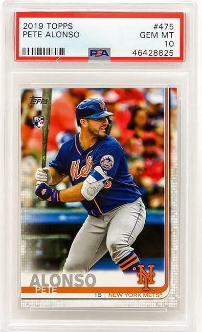 Pete Alonso (New York Mets) 2019 Topps Baseball #475 RC Rookie Card - PSA 10 GEM MINT