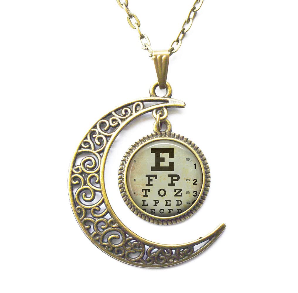 Crescent Moon Necklace - Optometrist/Ophthalmologist Gift, Simple Pendant for Graduation