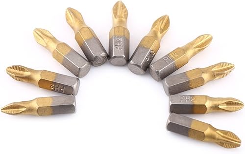 PH2 - Juego de destornilladores magnéticos de vástago hexagonal de 14 pulgadas, 10 unidades de destornilladores de cabeza Phillips S2 con