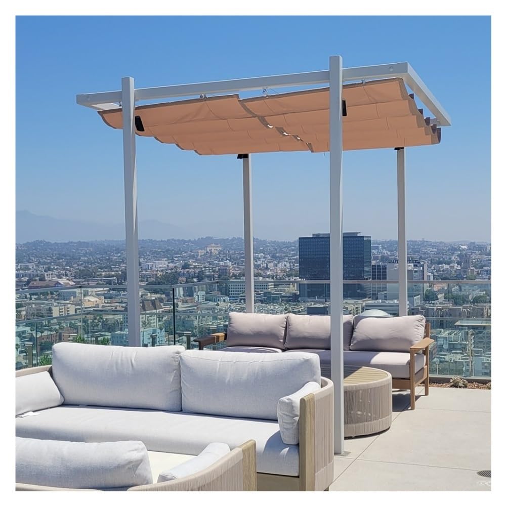 Voile d'ombrage imperméable réglable anti-UV pour pergola jardin terrasse 1.5x2m