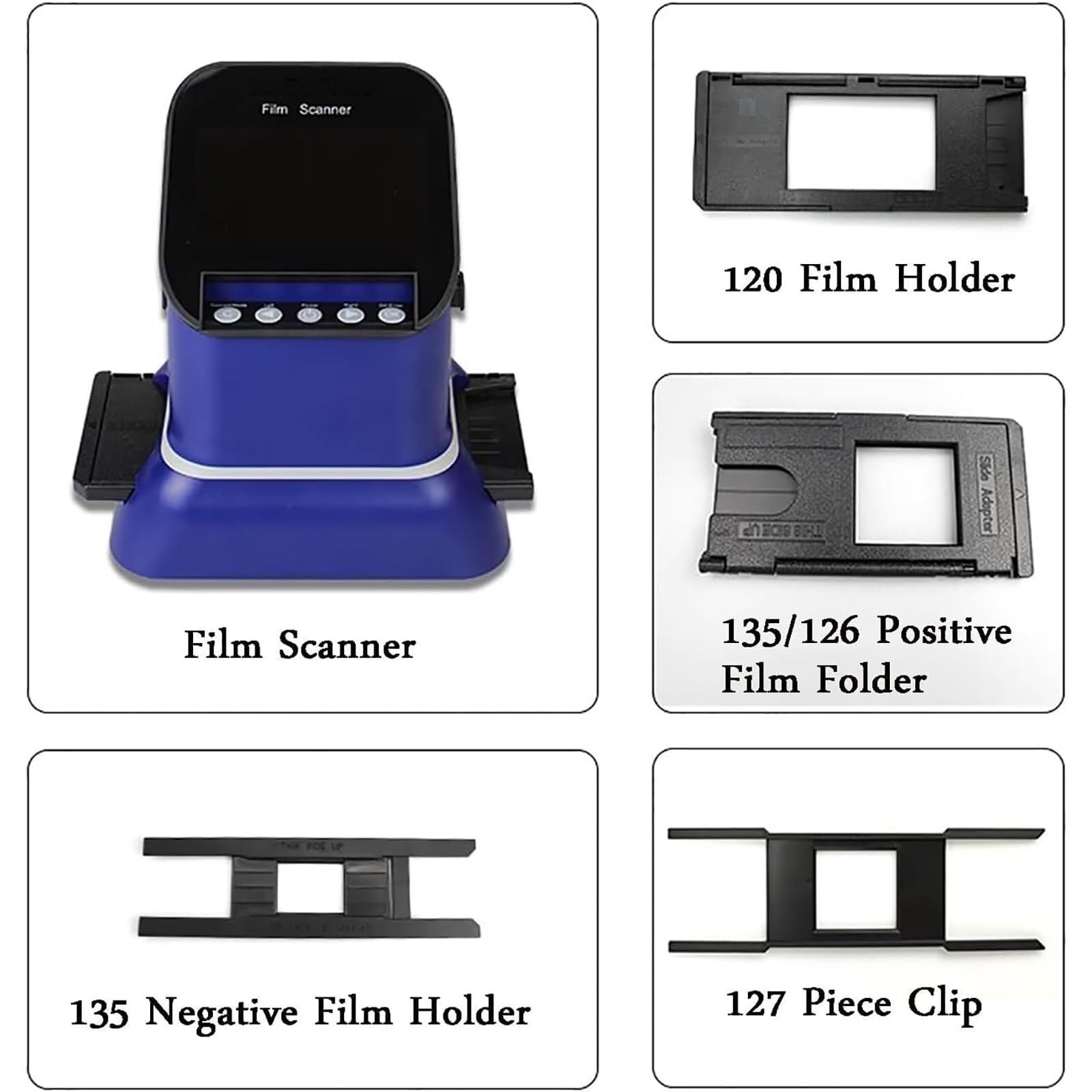Digital Film and Slide Scanner, Film Scanner, Convert 35mm, 135, 126, 127 Negatives and Slides to Digital JPEG, Fast scanning