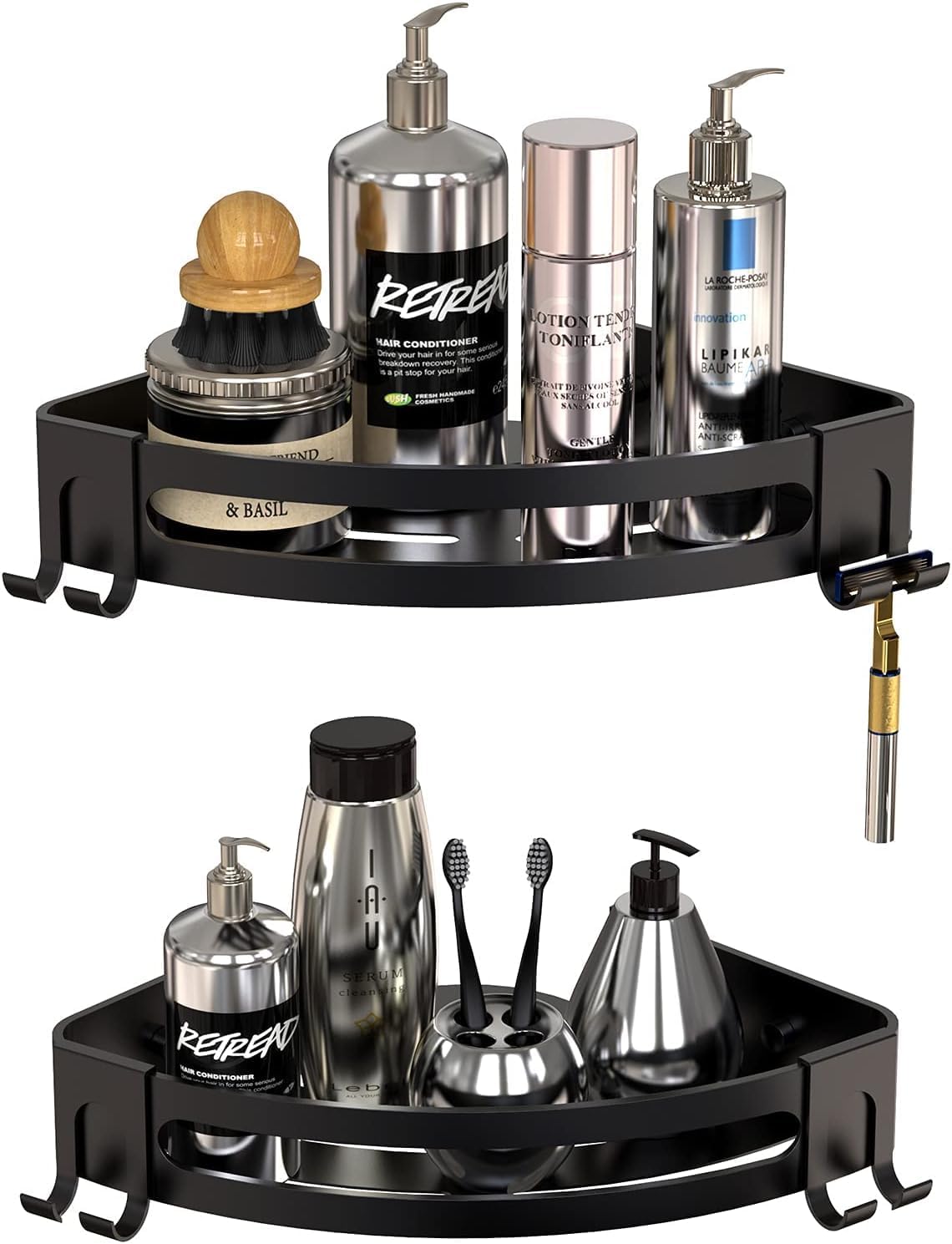 Bathroom Corner Shelves Bathroom Organiser Corner Shelf for Wall Self Adhesive Bathroom Shelf Bathroom Corner Stand Corner Rack for Bathroom Organiser Without Drill(Pack of 2)