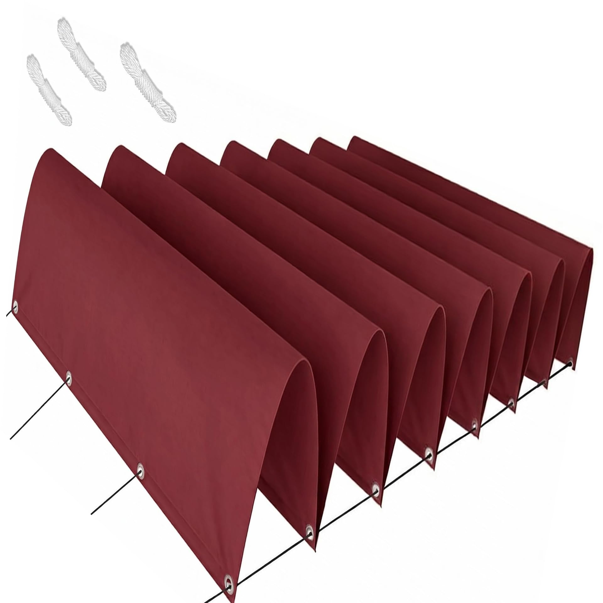 Voile d'ombrage à vague rétractable rouge rouille 175x340 cm