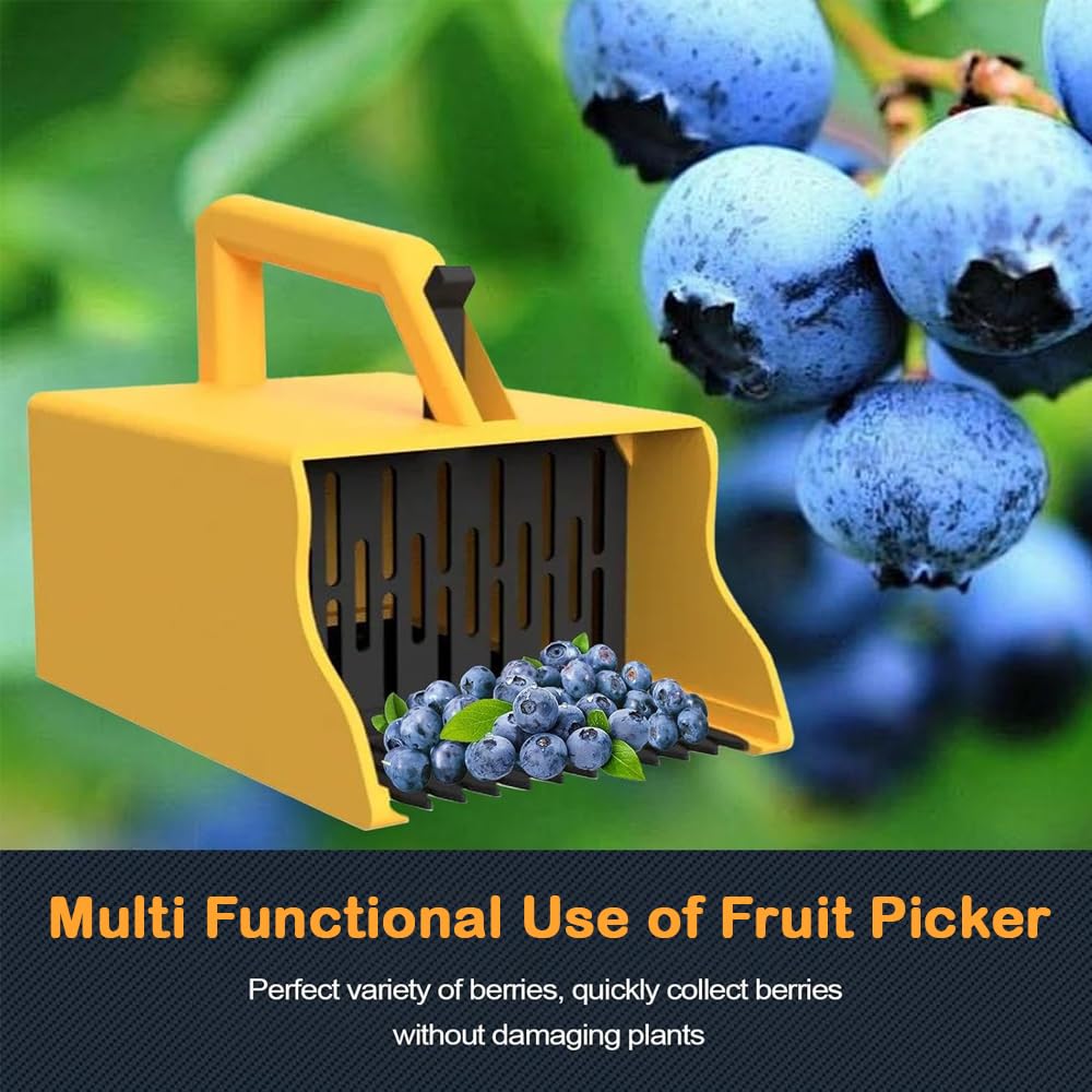 Blueberry Picker Tool with Comb,Berry Picker Rake with Metal Comb and Ergonomic Handle,Scoop Harvesting Tool for Blueberries Lingonberries Huckleberries Household Farm Supplies