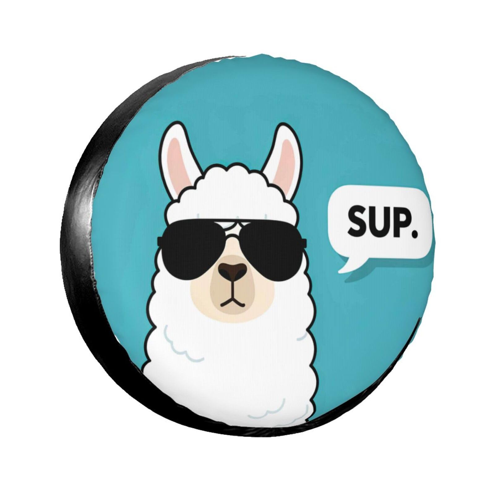Funny Sup Llama Spare Tire Cover Wheel Protectors Dust-Proof Wheel Tire Cover Fit Trailer, Rv, Sand Many Vehicle 16inch