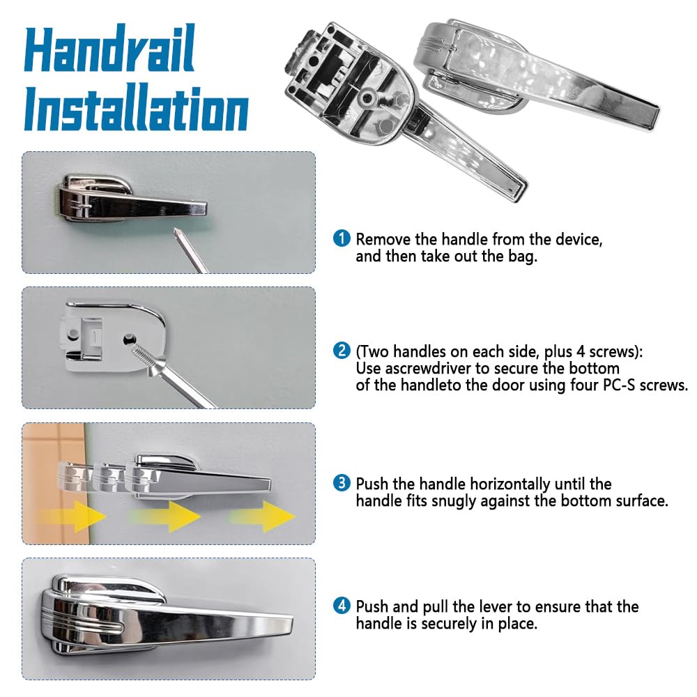 2 manijas de puerta de refrigerador EFR751, aptas para refrigeradores