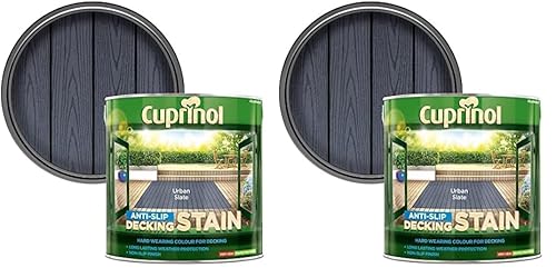 Cuprinol 5122407 UTDSUS25L Anti Slip Decking Stain Urban Slate 2.5 Litre (Pack of 2)