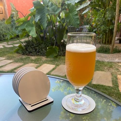 Kit Porta Copos em MDF - Lacado Branco Brilhante