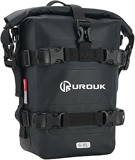 UROUK Motorcycle Bag 6-8L Waterproof Motorcycle Bumper Bag Motor Crash Bar Bag Motorbike Side Frame Pannier Bag with Shoul...