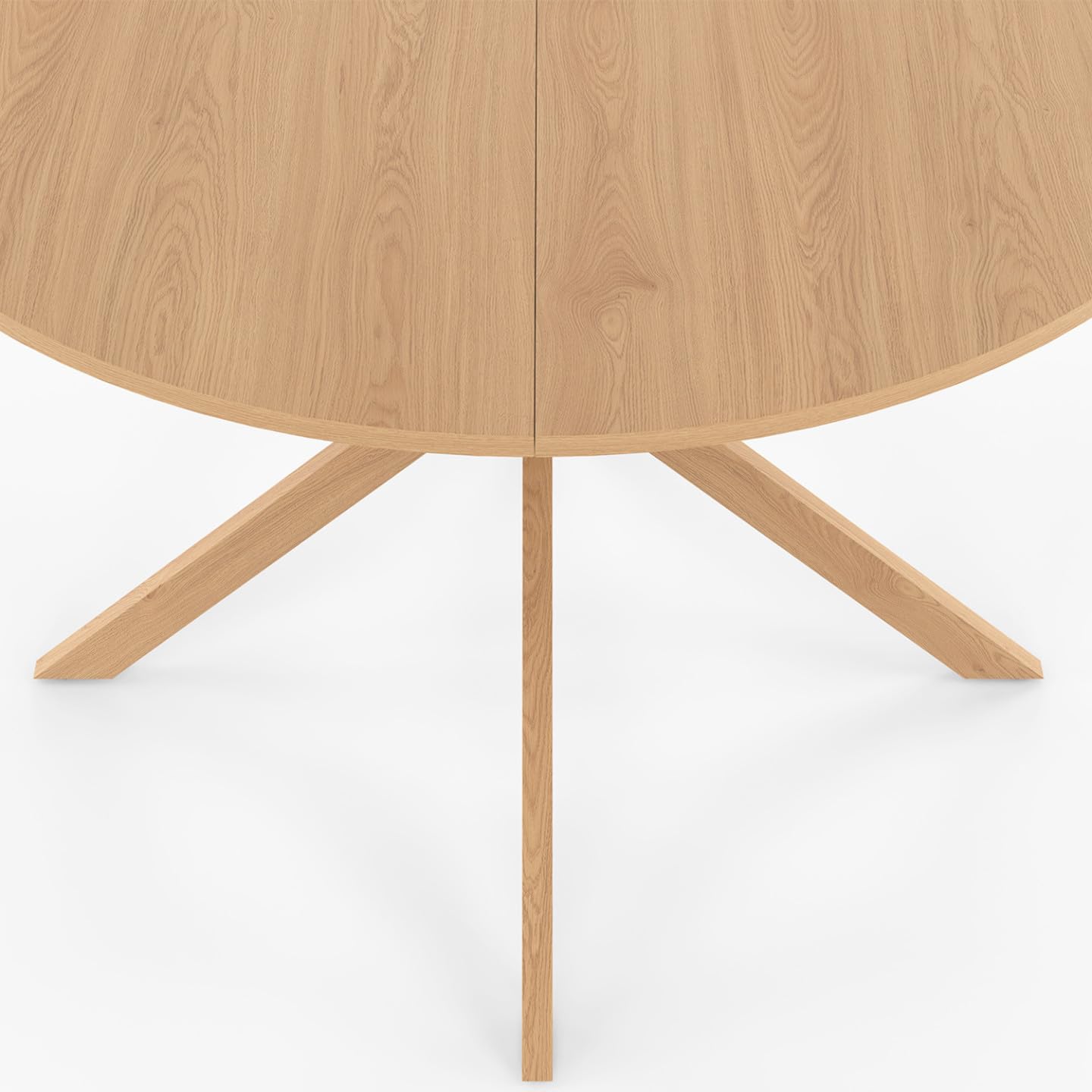 IDMarket - ALIX Tavolo da pranzo rotondo per 6 persone con gamba a ragno effetto faggio 110 cm