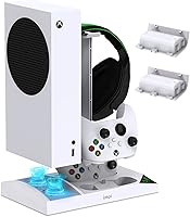 Vista 1 de Soporte de cargador con ventilador de refrigeración para consola Xbox Series S y controlador, accesorios de base de carga dual vertical con 2