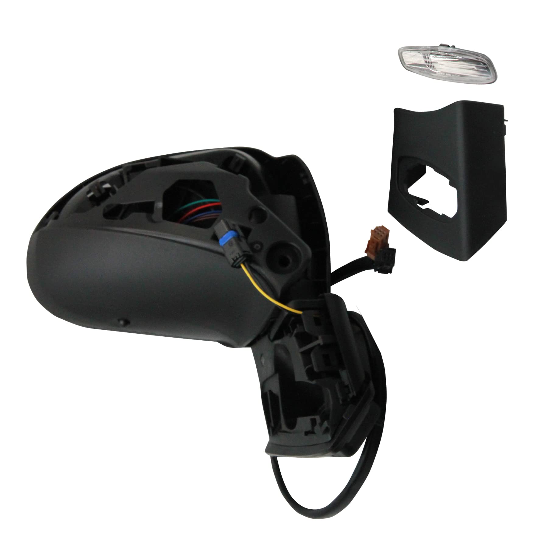 Retrovisore Completo Peugeot 207 2006-2015, Regolazione Elettrica, Manuale Pieghevole, Riscaldamento, Grigio Verniciare, Con Lampeggiante, Sonda Temp., Destra Lato Passeggero