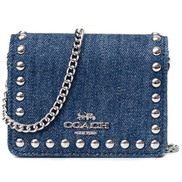 Amazon.co.jp: COACH(コーチ)財布デニムレザースタッズロゴチェーン 