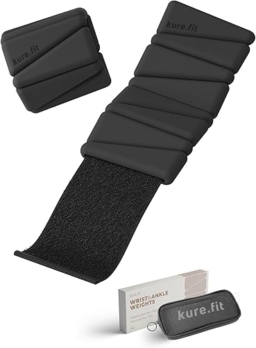 kure.fit Juego de pesas ajustables para muñeca y tobillo, pares de 1 libra, versátiles para yoga, caminar, correr, barras, pilates, cardio y