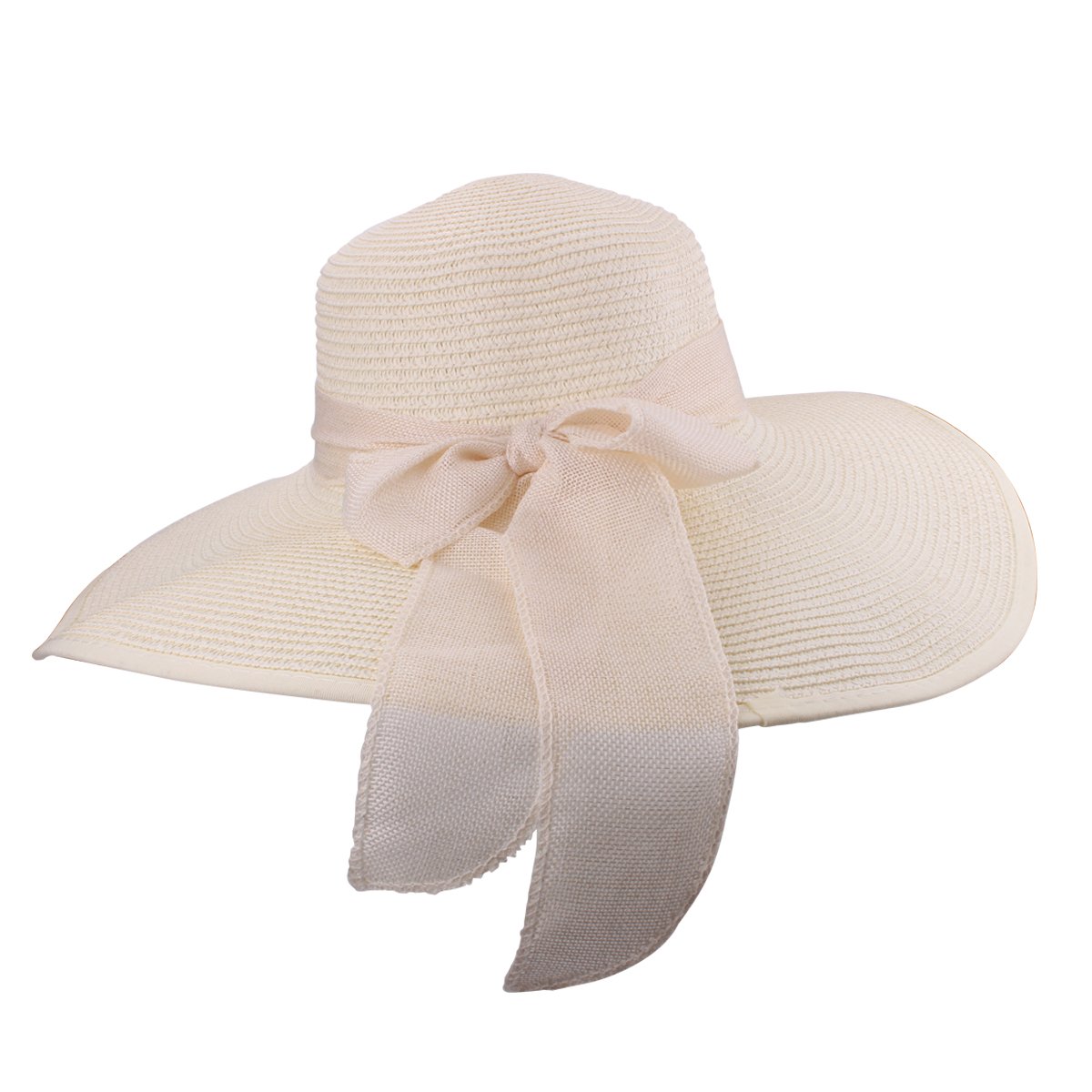 YOPINDO Sombrero de disquete Summer Beach Sombreros de paja de Sun Sombrero de protección anti-UV de viaje Packable UPF 50+ Sombrero de ala plegable plegable de viaje Cap para mujeres