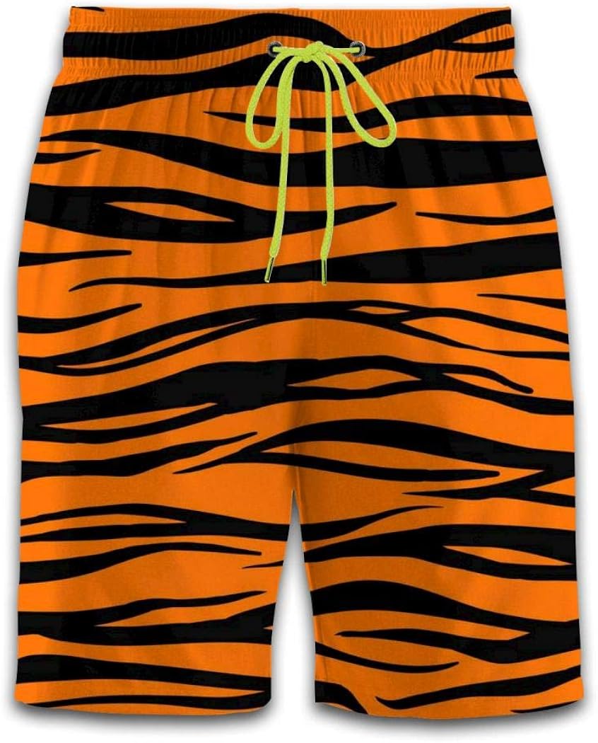 tiger print swim trunks