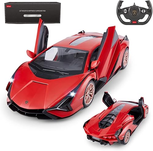 RASTAR Coche RC Lamborghini Sián FKP 37 1/14 Coche De Control Remoto, Lamborghini RC Juguete para Niños - ROJO