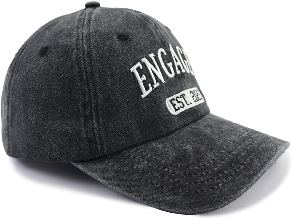 Est 2025 Engagement Gifts for Couples, Newly Engaged Hat, Adjustable Embroidered Cotton Men Women Baseball Cap - Image 3