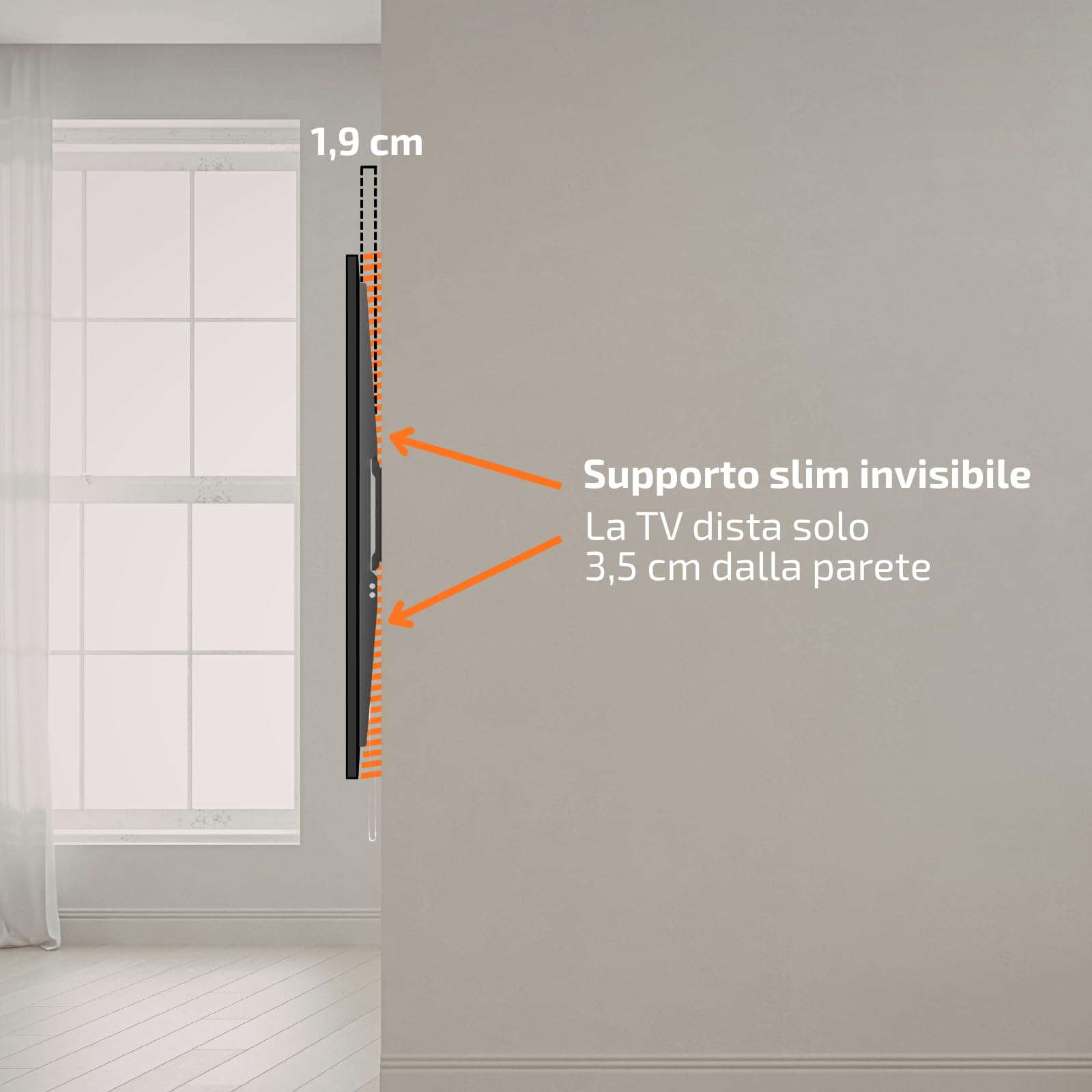 Supporto TV da Parete Fisso 60-100" Extra Slim VESA 900x600 Nero Superior Electronics SUPSTV007