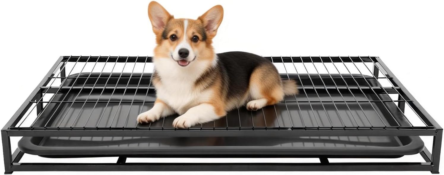 Training Toilet Potty Tray,Portable Dog Training Toilet 30.3"x19.7"Reusable Dog Potty Indoor Outdoor Pet Litter Box for Small Medium Dogs Puppy Training Pad Holder Weighing Up 44 LBS