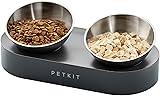 PETKIT Raised Dog Cat Food Bowl 304 Stainless Steel, Elevated Pet Food and Water Bowl Dishes, Elevated Cat Bowls, Non-Slip Tilted Cat Bowl No Spill