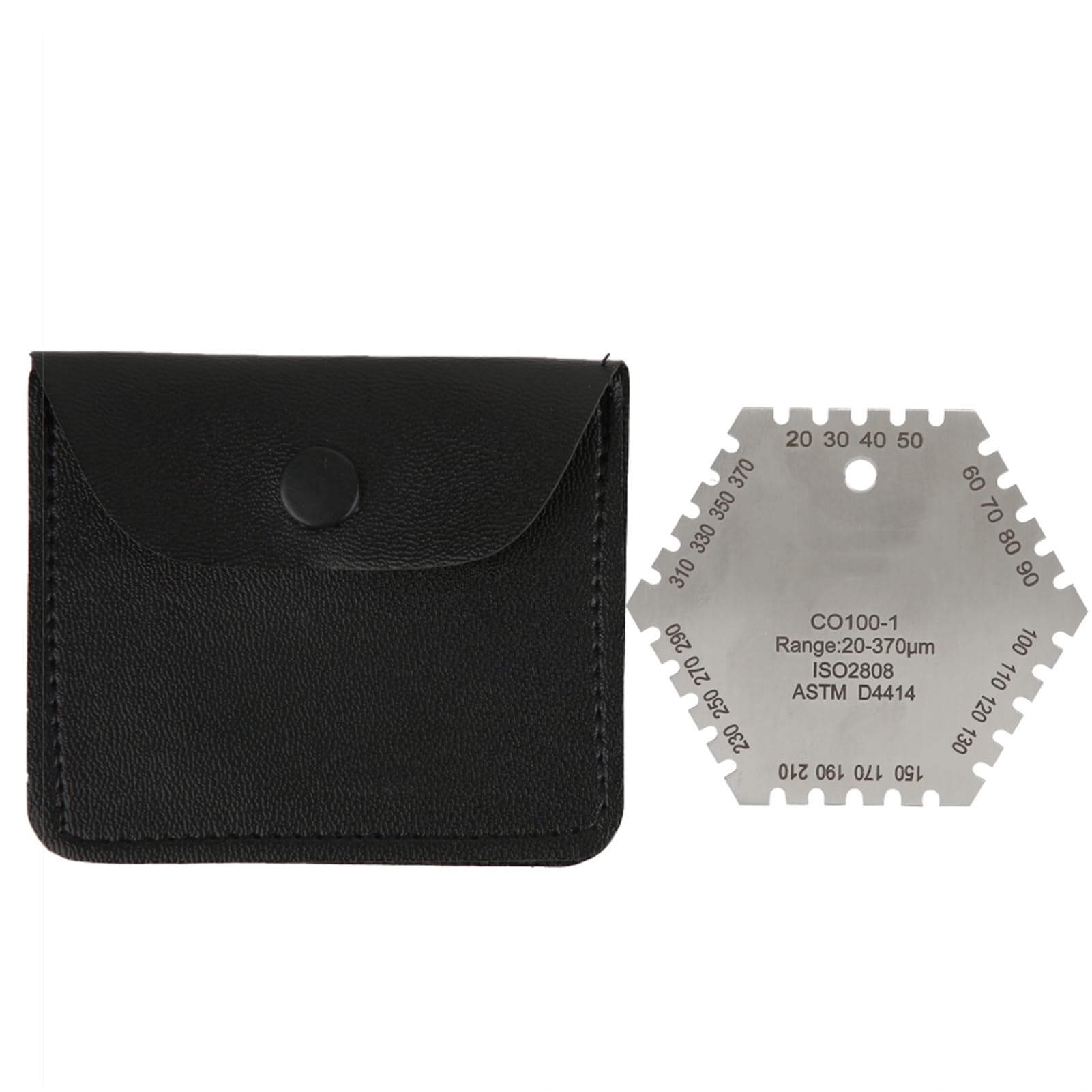 CO100 1 20 370um Stainless Steel Hexagonal Wet Film Comb Card Thickness Gauge Meter Measurement Thickness for Paint and Coating