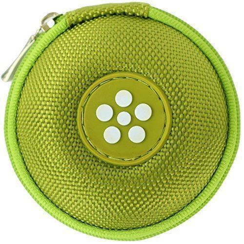 immi Mini-Etui, Blume Täschchen in Grün, nur 7cmØ, kleine Ohrhörer Tasche