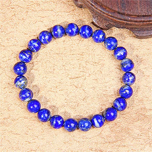 Bransoletki męskie, naturalna energia lecznicza, bransoletka z tygrysiego oka, polerowana, 8 mm, koraliki z lapis lazuli, elastyczna bransoletka damska,Amethyst-21cm