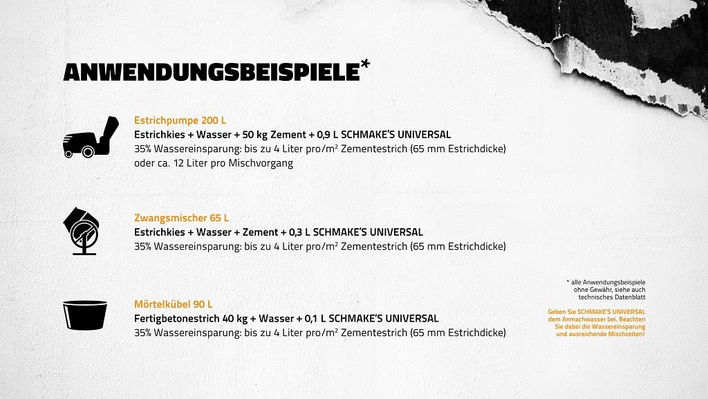 SCHMAKE'S Universal Estrichbeschleuniger 2,5 kg für ca. 12,5 m² Zement-Estrich, Zusatzmittel, Plastifizierer, Schnellbinder, Trocknungsbeschleuniger, Heizestrich Beton IBF-Zertifiziert