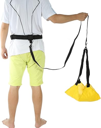 Miniatura 5 de VGEBY Paracaídas de natación, 18 x 18 pulgadas, cinturón de entrenamiento de paracaídas de natación, cinturón de entrenamiento de fuerza, arnés de